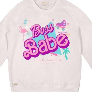 Barbie SweatShirt pullover Simply Southern  
Boss Babe Size XL NWT
